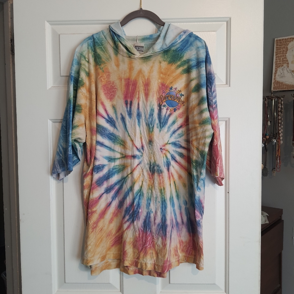 VINTAGE Palmettos Greatful Dead Tie Dye Hoodie Festival Hippie Top Adult Large